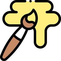 A paint brush and yellow paint on a white background vector