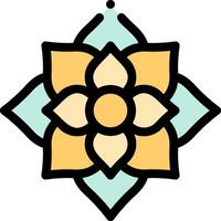 A flower with a yellow and blue center vector