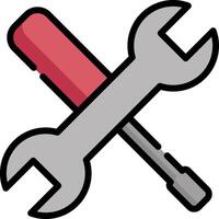 A wrench and a red tool on a white background vector
