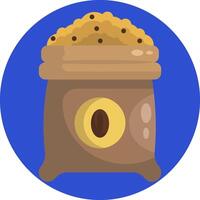 A brown bag with chocolate chips in it vector