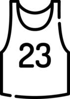 A black and white drawing of a basketball jersey with the number 23 vector