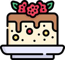 Cake icon with raspberry on top vector