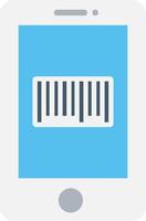A smartphone with a barcode on it vector