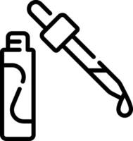A bottle of liquid and a syringe vector