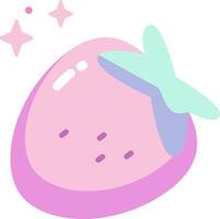 A strawberry with a butterfly on it vector