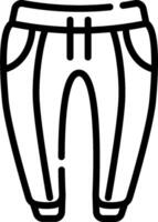 A black and white outline of a pair of pants vector