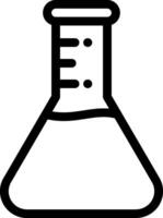 A black and white illustration of a laboratory flask vector