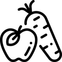 A carrot and apple icon on a white background vector