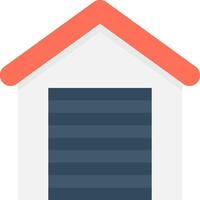 A house with a garage door open vector