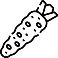 A black and white drawing of a carrot vector