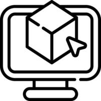 A computer monitor with a box on it vector