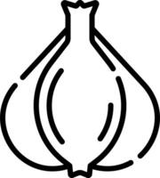 A line drawing of a garlic bulb vector
