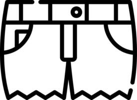 A black and white drawing of a pair of shorts vector