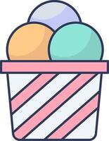 Ice cream in a bucket icon vector