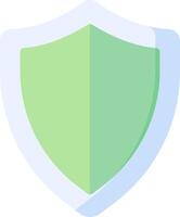 A green shield with a blue border vector