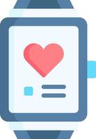 An icon of a smart watch with a heart on it vector