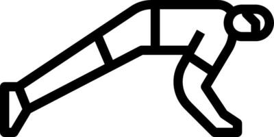 A black and white drawing of a man doing a push up vector