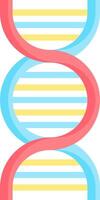 A dna strand with a blue and yellow stripe vector