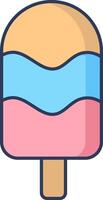 Ice cream icon with a pink, blue and yellow ice cream vector