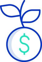 A dollar sign with a plant on it vector
