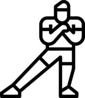 A black and white outline of a man in a football stance vector