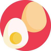 An egg and an egg shell are shown in a circle vector