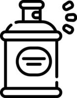 A black and white image of a bottle with a lid vector