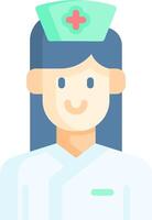 A cartoon nurse with a hat on her head vector