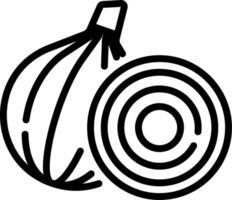 An onion is shown in a line drawing vector
