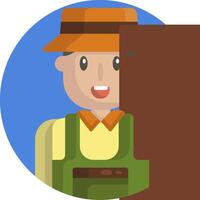 A farmer with a hat and a hat vector