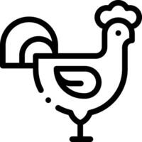 A black and white chicken icon on a white background vector