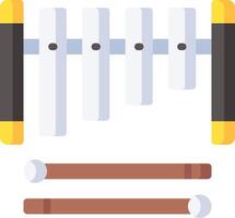 An icon of a musical instrument and two sticks vector