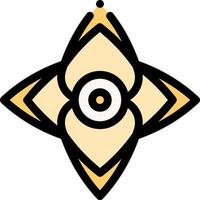 A yellow and black star with an eye in the center vector