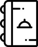 A black and white icon of a book with a hat on top vector