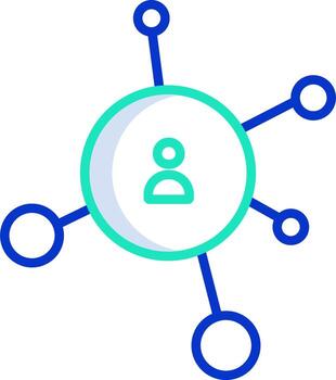 un circulo con un persona en eso y un circulo con círculos alrededor eso vector