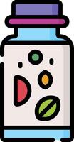 A jar with pills and pills in it vector