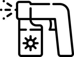 A black and white icon of a spray gun vector