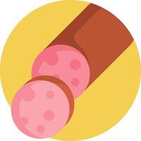 A sausage and a slice of meat in a circle vector