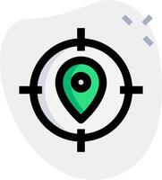 A green pin pointing to a location icon vector