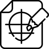 A black and white image of a pencil and paper vector