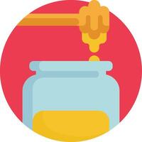 Honey jar with a spoon and a spoon vector