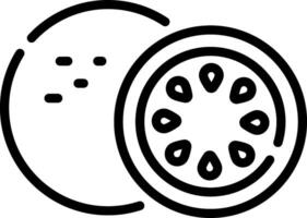 A black and white image of a slice of lemon vector