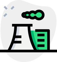 A nuclear power plant with smoke coming out of it vector
