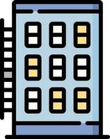 A building with windows and doors on it vector