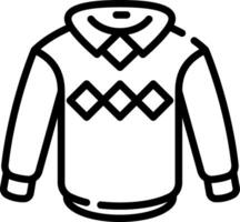 A black and white drawing of a sweater vector