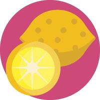 A lemon and a slice of lemon in a circle vector