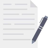 A pen and paper are sitting on top of a document vector