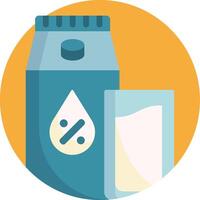 A milk carton and a glass of milk vector