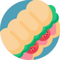 A sandwich with tomatoes and lettuce vector