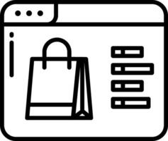 A shopping bag icon on a computer screen vector